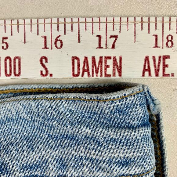 Agolde Merrel Straight Mid Rise Jeans Astray Womens 32 Light Wash Raw Hem Ankle - Picture 15 of 15